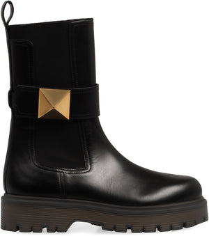 Valentino Garavani - One Stud leather Chelsea boots-1